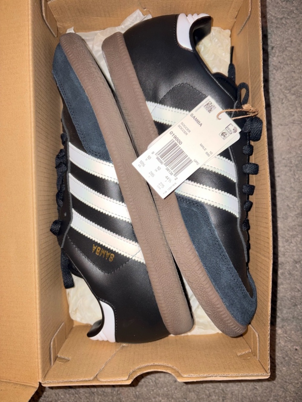 adidas Men's Black White Three-Stripe Sneakers